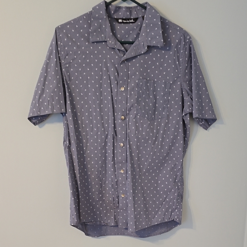 Travis Mathew Grey w/White Accents Casual Button Down Shirt